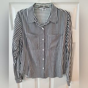 Fashion Nova Black and White Striped Short Sleeve Top